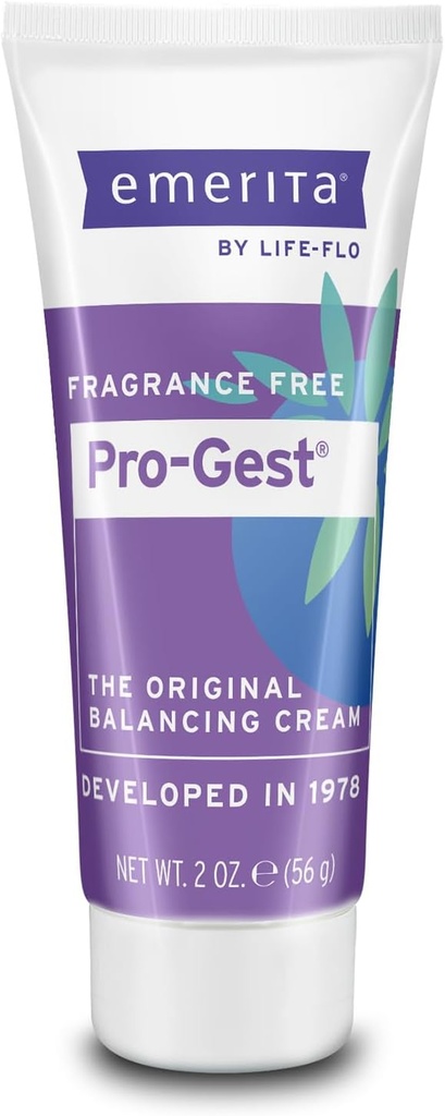 Emerita by Life-flo Pro- Gest Balancing Cream - Progesterone Cream for Women - Original Balancing Cream with USP Progesterone from Wild Yam, Fragrance Free, Made Without Parabens, 60- Day Garansi, 2oz