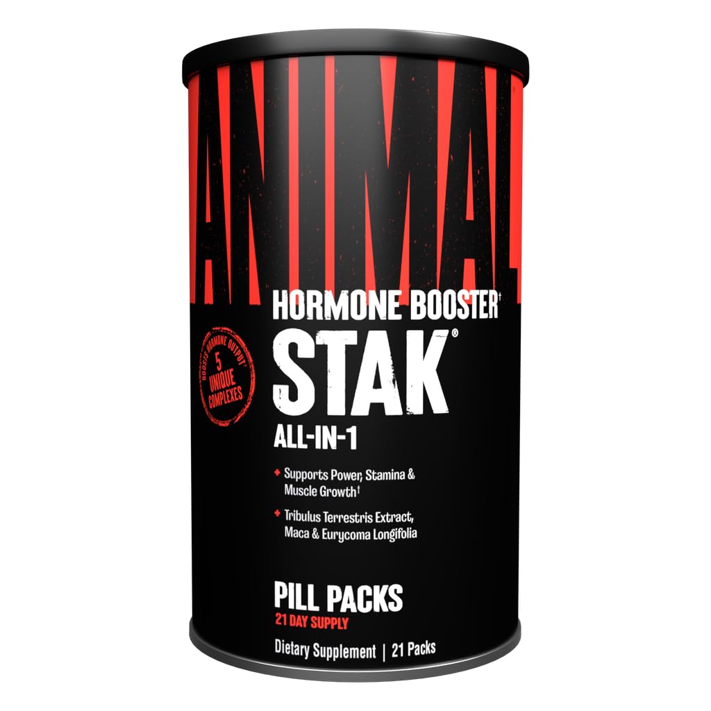 Animal Stak - Lengkap Tambahan Normalnya dengan Tribulus - Natural Testosteron Booster untuk Athletes - Berisi Blockers Estrogen - 1 Bulan Siklus