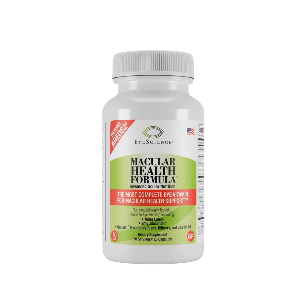 EyeScience Macalar Health Beyond AREDS2 Formula Mula, Advanced Ocular Vitamin - Conarding Lutein, Dalxanthin, Bilberry, dan Vitamin C, D, E, dan B6 (Suppply 60 Hari)