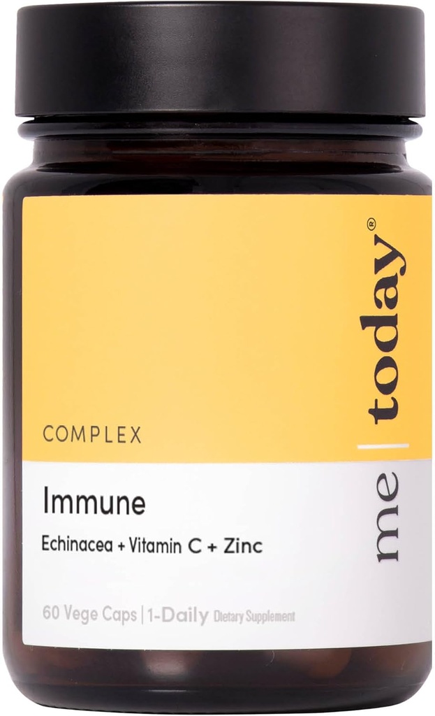 Saya hari ini Suplemen Dukungan Imune untuk Orang Dewasa - Echinacea, Vitamin C dengan Zinc & Vitamin D3 untuk Daily Immune System Booster, Wellness dan Pertahanan, Vegetarian, 60 Servings