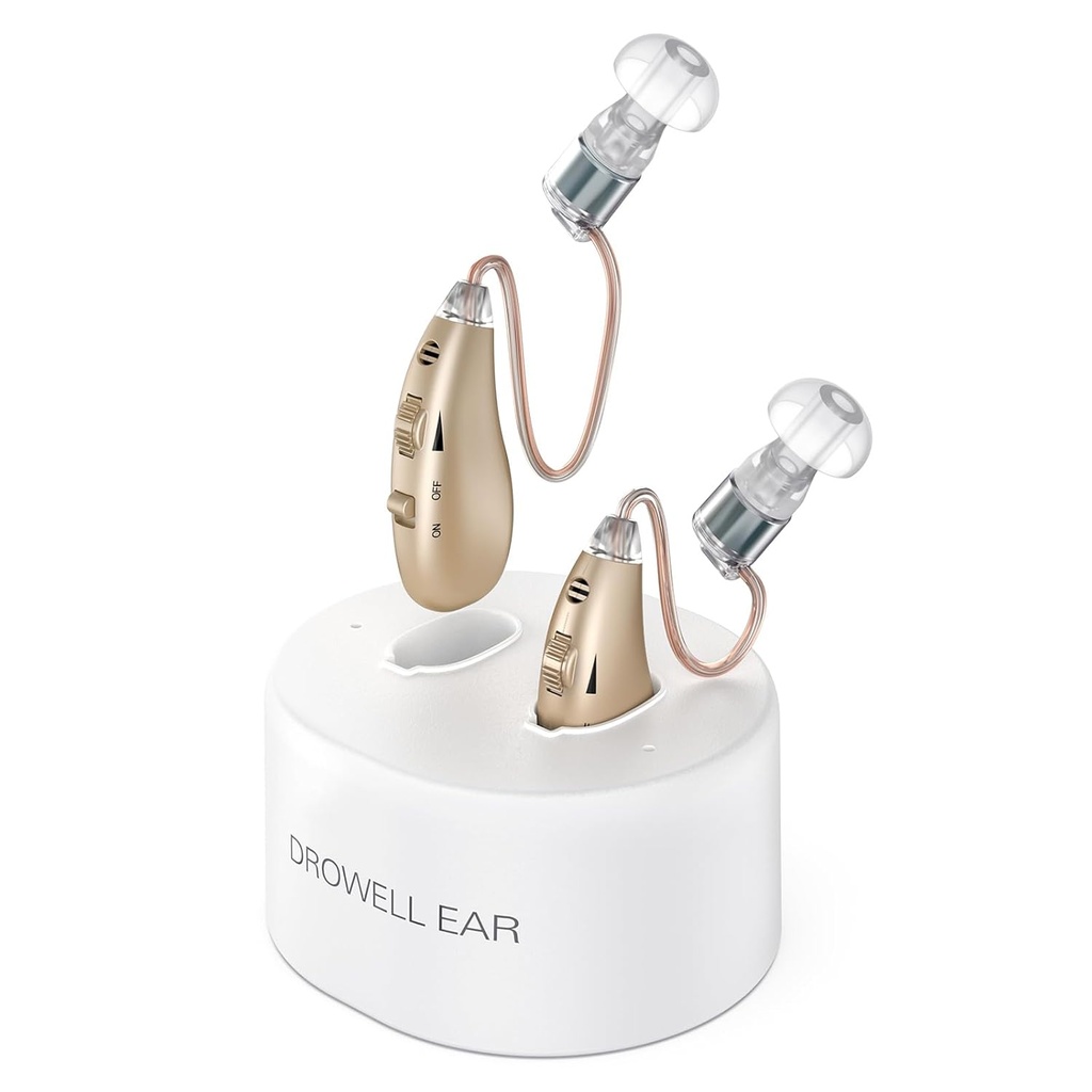 Hearing Aids, Rechargable Hearing Aid for Seniors & Adulants with Noise Cancelling, Behind The- Ear OTC Hearing Amplifier Personal Sound Devices with Portable Charging Base Affold
