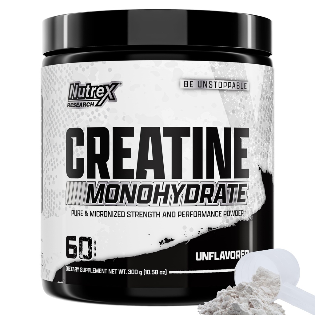 Nutrex Research Creatine Monohydrate Powder 60 Servings: 124; Tanpa rasa 5G Micronized Creatine Powder = 124; Gluten Free