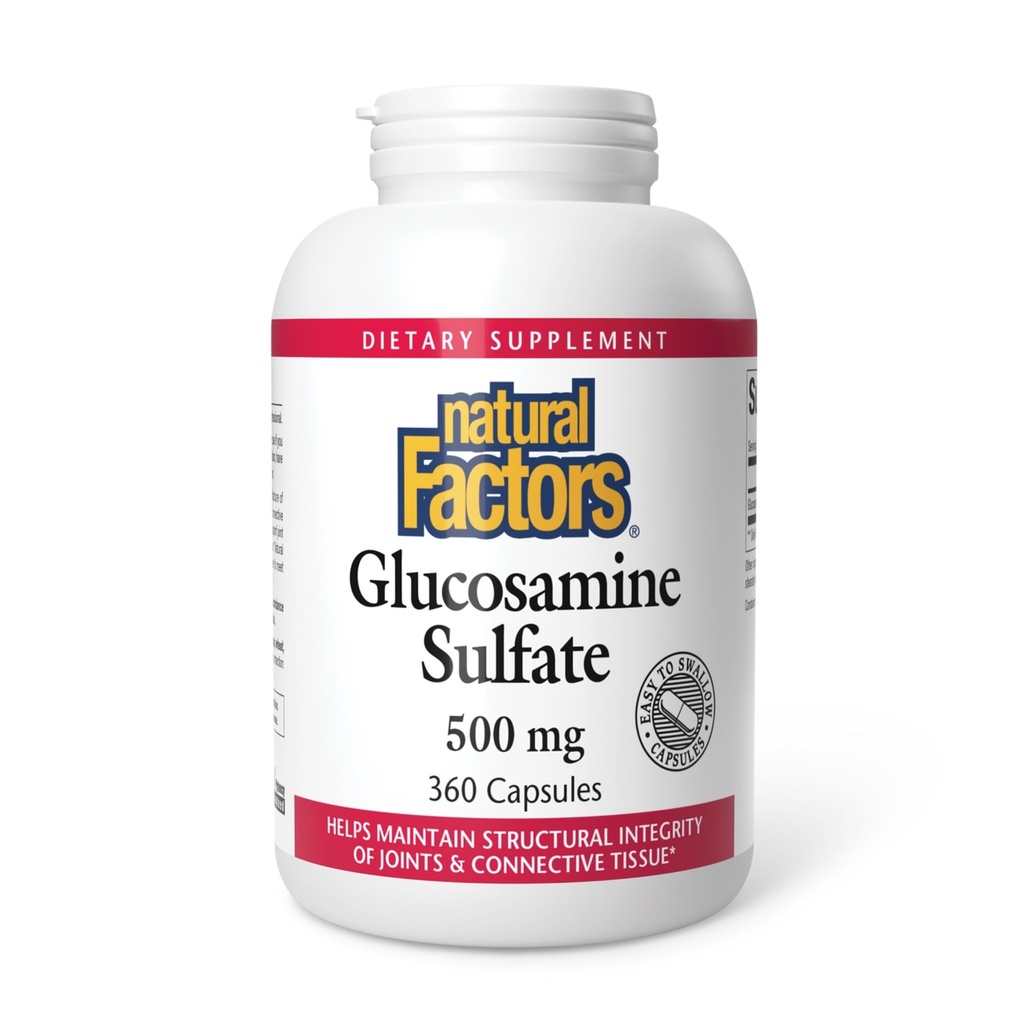 Faktor Natural, Glucosamin Sulfate, Supports Healthy Companious Mobility, Cartilage dan Connective Tissules, 360 Capsules
