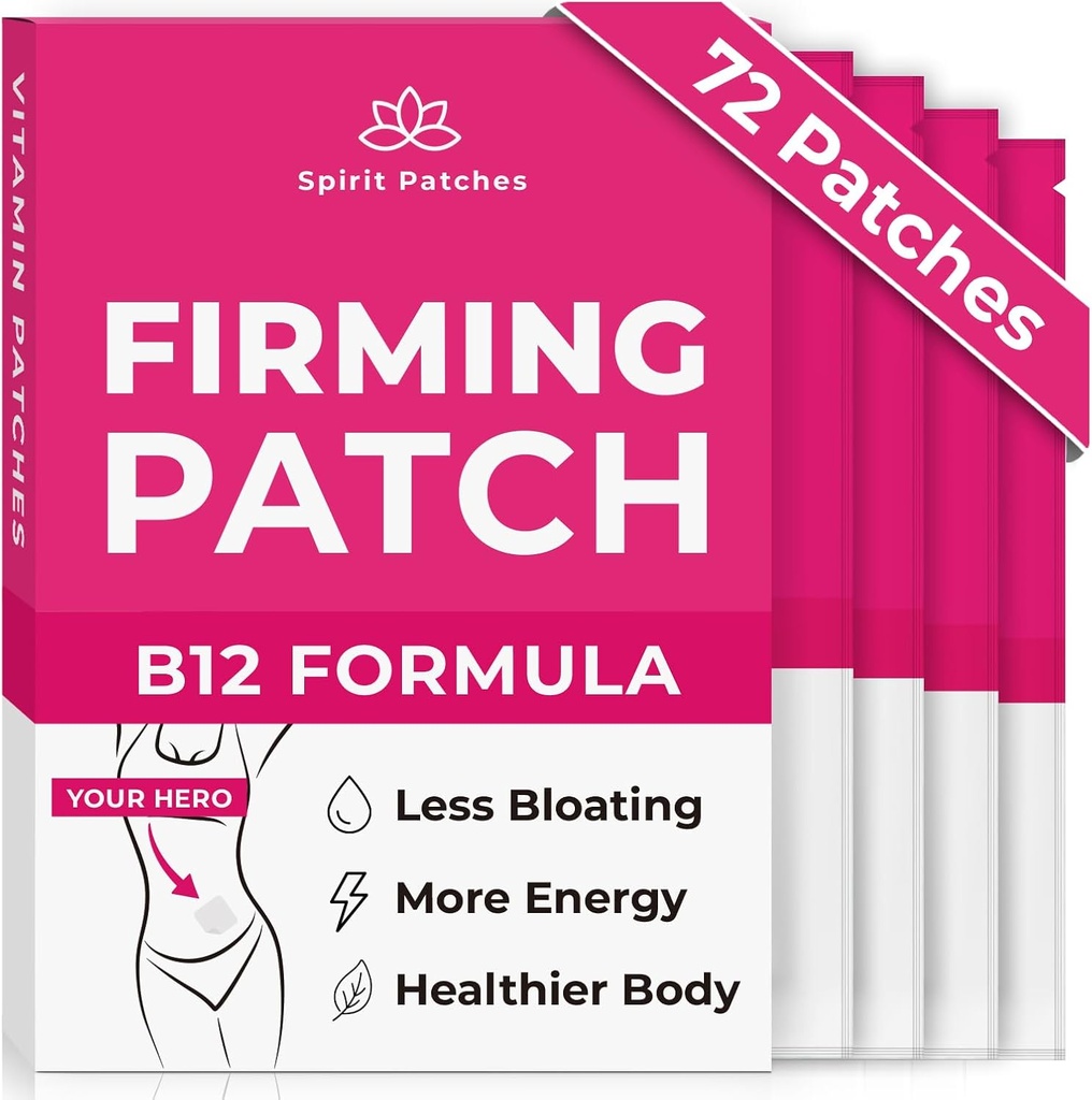 Tembakkan B12 Patch (Kemasan 72) - 100% Patch Vitamin Natural untuk Perempuan, Dukungan Energi & Tubuh, Stiker Adhesive Transparan - Enhanced Formula