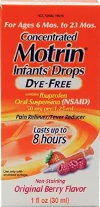 Motrin Pain Reliever / Fever Reducer Infants 'Terkonsentrasi Dye- Free Berry Flavor (Paket 2) oleh Motrin