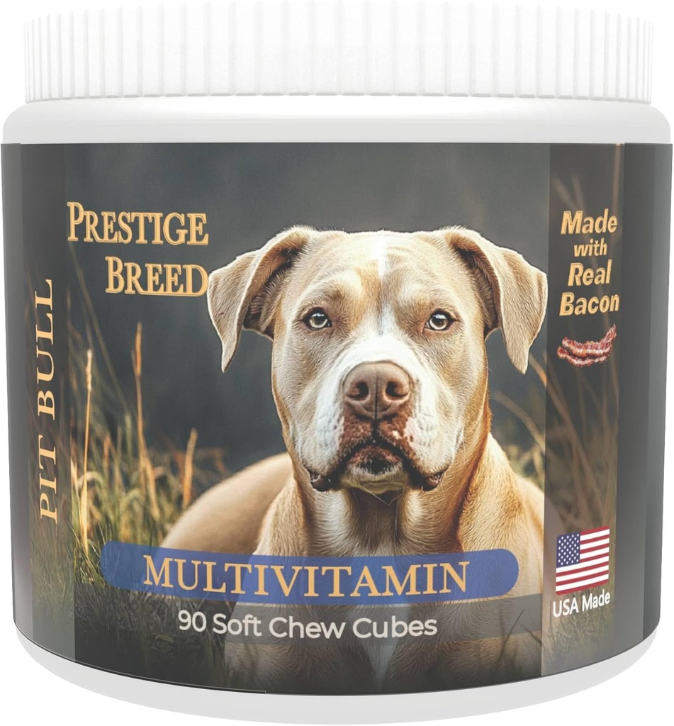Multivitamin, Nutres Balanced untuk Pit Bull-mu, 90 Count, Made in The USA with Real Bacon
