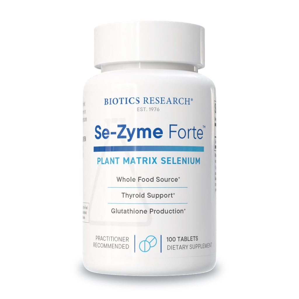 Biotics Research Se- Zyme Forte ™ - Whole Food Selenium Source, Thyroid Gland Fungsi, Produksi DNA, Kesehatan Kognitive, Benable Antioksidant, 100 Tablet