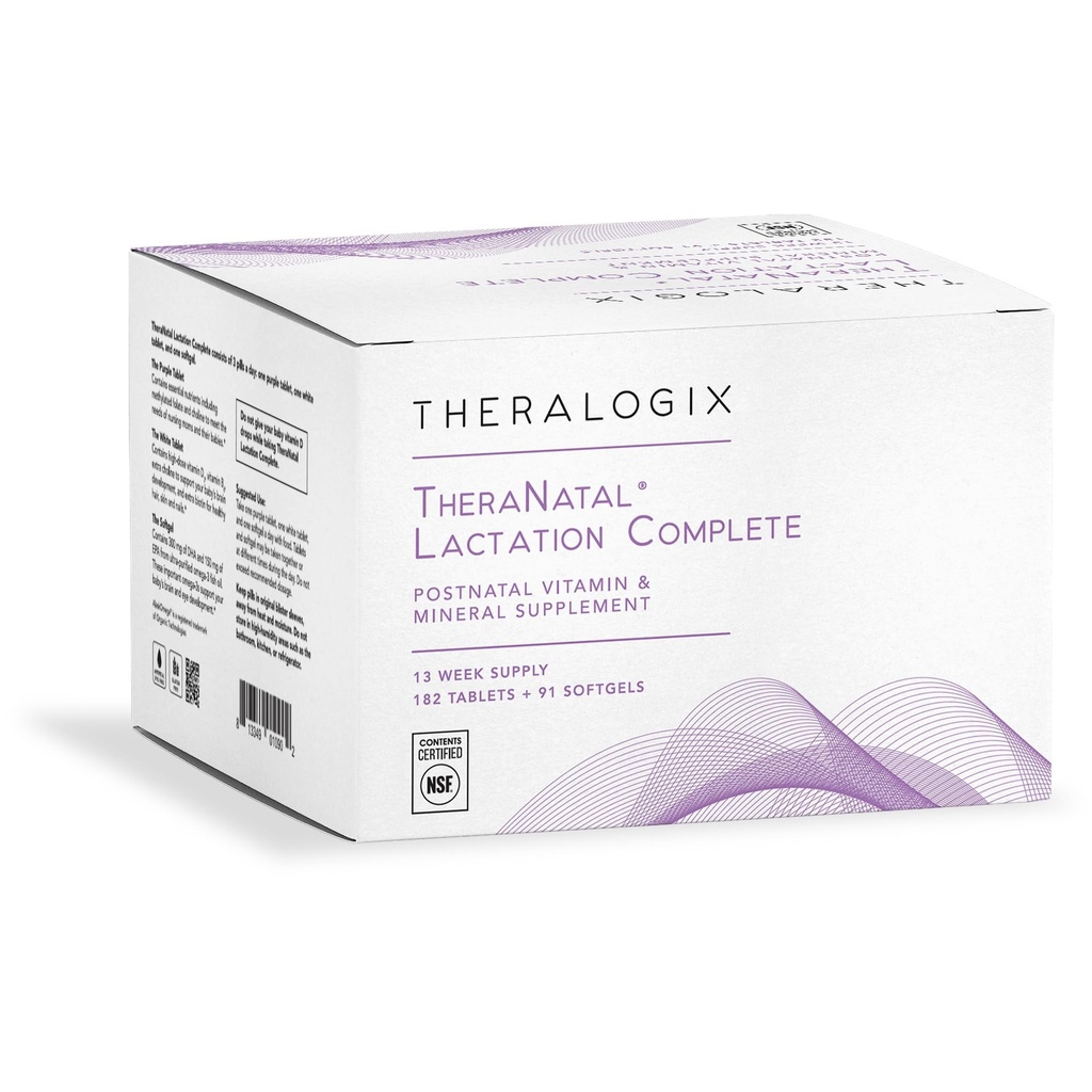 Theralogix TheraNatal Lactation Complete Posnatal Vitamin Suplement - 13- Week Supply - Breastfeating Suplement for Women - NSF Sertifikasi - 182 Tablet & 91 Softgels