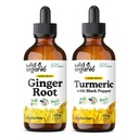 Wild & Organic Ginger Tasture 4 fl oz & Turmeric Tincture 4 fl oz
