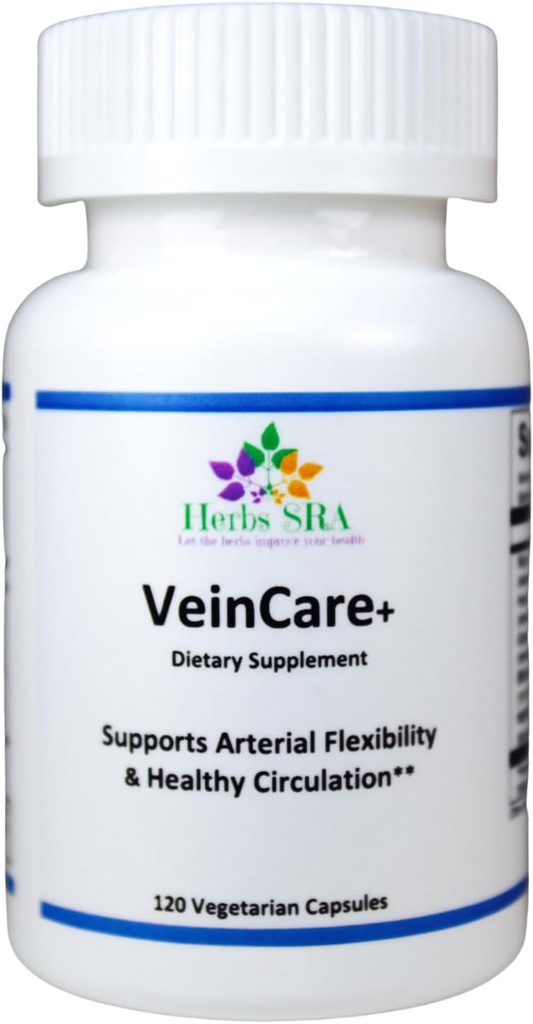 Tambahan VeinCare Herbal - Dukungan Alam untuk Veins Sehat - Rutin, Horse Chestnut, Grape Benih, Bilberry, Nattokinase - Promes Optimal Vein Fungsi