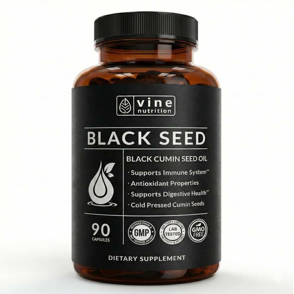 Kapsul Minyak Benih Hitam - Nigella Sativa - Suplemen Pendukung Imune Lembut Gels - Dingin Antioksidan Vegetarian Hitam Cumin - 500 Juta Dibuat di Amerika Serikat