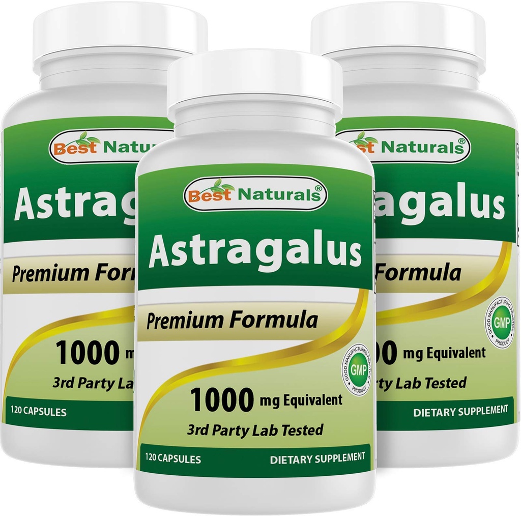 Terbaik Astragalus Capsule, 1000 mg, 120 Cacah (Paket 3)
