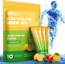 Sugar Free Electrolytes Powder with Natural Flavors, 3X Rapid Hidration Packet with 10 Electrolite & Vitamin, Liquid Daily IV, Non-GMO, Gluten- Free, Keto, Vegan, 16 Sticks, Lemon