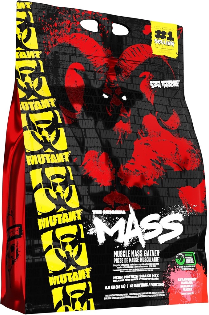PVL Mutant Mass 6800 g Strawberry dan Banana Weight Gain Shake Powder