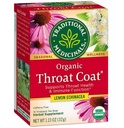 Tradisional Medicinals Organic Throat Coat Lemon Echinacea Herbal Tea, Supports Throat Health (16 Count (Paket 2)