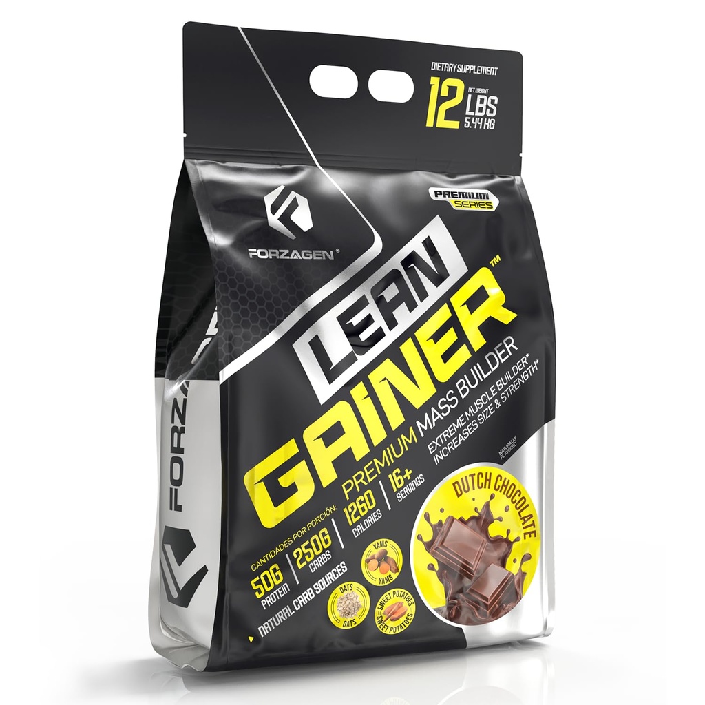 Forzagen Lean Gainer Premium Mass Builder 124; Mass Gainer Protein Powder for Men & Women & Women 124; High Calorie Protein, Weight Gain, Bulk, Muscle Building Supplemen 124; Dutch Chocolate, 12 pon.