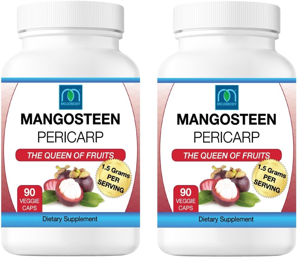 Bekukan Mangosteen Pericarp Capsules 2PK, 1,5 Grams per Serving, 90 Vevgie Capsules per Botol, Xanthone Rich