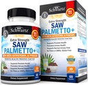 Saw Palmetto for Men with Pygeum Bark Extract and Beta- Sitosterol - Dukung Prostate Health and Healthy Prostate Fungsi - Promomes Urinary Health and Normal Urinary Flow - Non GMO Gluten Free 60 Ct