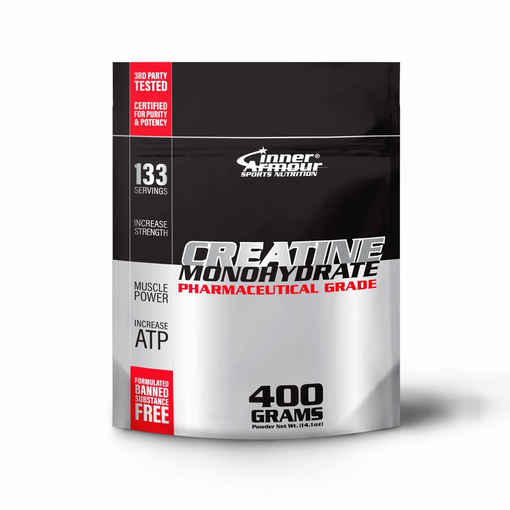 Micronized Creatine Monohydrate Powder - Increase Muscle Strength & Endurance - Fast Dissolving, Flavor-Free, Vegan Fitness Suplemen, Keto Friend- 400 gr atau 133