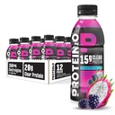 Protein 2o Hidration Drink - 2-in- 1 Liquid Clear Whey Protein Isolate dan Electrolite Drink - 15g Protein, Vitamin B5, B6 - Posting-Workout Recovery - 16.9 Fl Oz - 12 Count Dragon fruit Blackberry