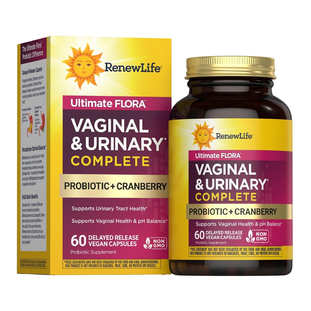 Perbaharui Probisi dan Probiotik Urin dan Penambahan Cranberry, Probiotik untuk keseimbangan PH bagi Perempuan, Kesehatan Digetical, Dairy, Soy dan Gluten- Free, 3.5 Milyar CFU 60 Ct