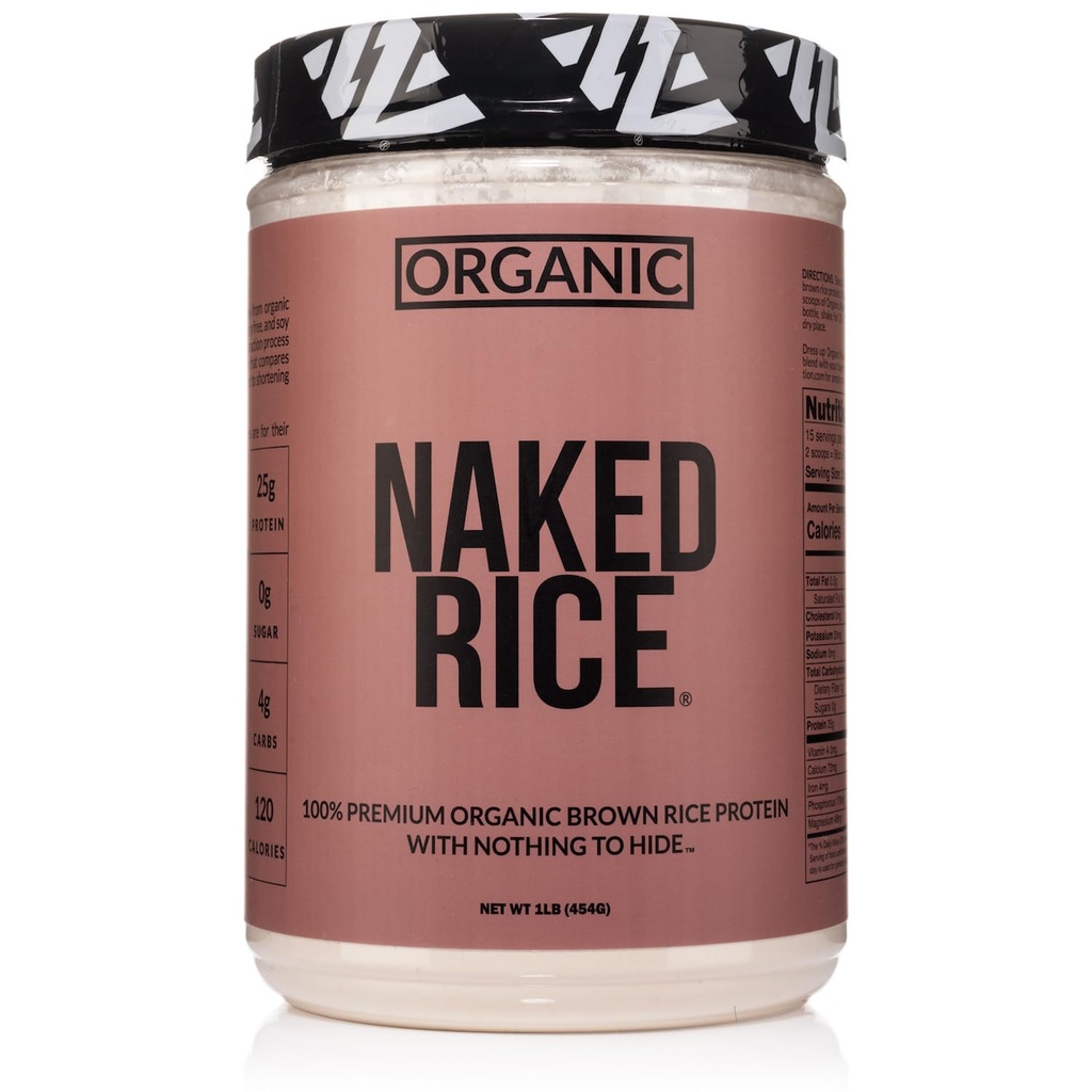 Nasi telanjang 1Lb - Powder Rice Brown Organik - Bubuk Protein Vegan, GMO Bebas, Gluten Free & Soy Free.