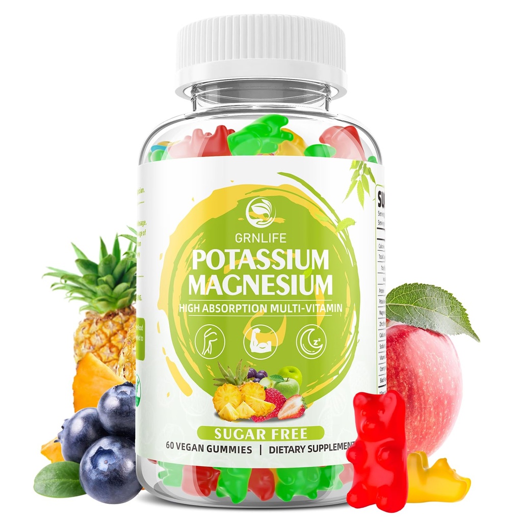 Potassium Magnesium Sugarune-Free, Vegan Mixed Flavors, 60 Count