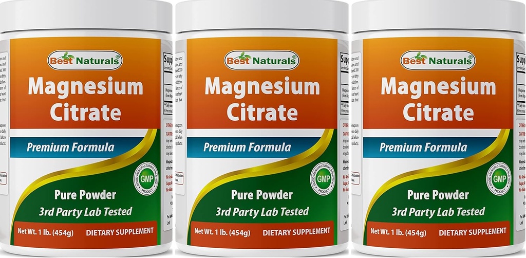 Powder Citrat Magnesium Terbaik 1 pon (1 LB (Paket 3)))