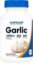 Nutricost Bawang putih 1000mg, 240 Softgels - Odorless, Premium Gluten Free Suplemen
