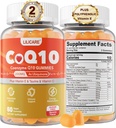Sugar-Free CoQ10 200mg Gummies - Koenzim Q10 w / Taurine, Vitamin E, C, B6, B12, Zinc - Tambahan Absorpsi CoQ10 untuk Antioksidant, Cellular Energy & Hear- t Kesehatan, Vegan 120 C