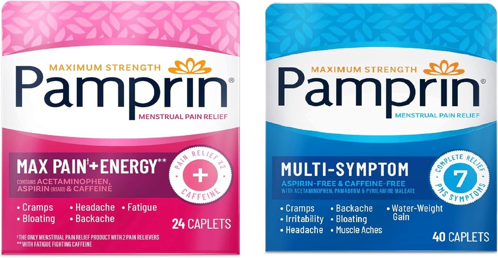 Pamprin Multi- Symptom dan Max Pain + Energy Periode Relief Bundle