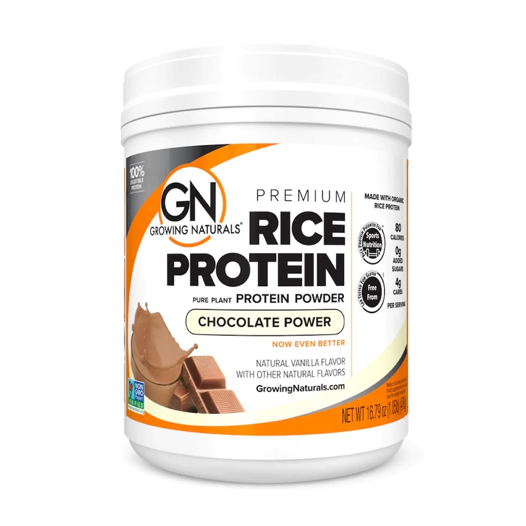 Tumbuh Powder Natural Premium Rice, Chocolate Power, Non- GMO, Vegan, 16,8 Ounce