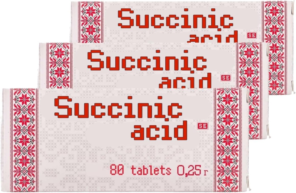 3 x Succinic Acid Amber Acid 80 tablet - Total 240 tablet