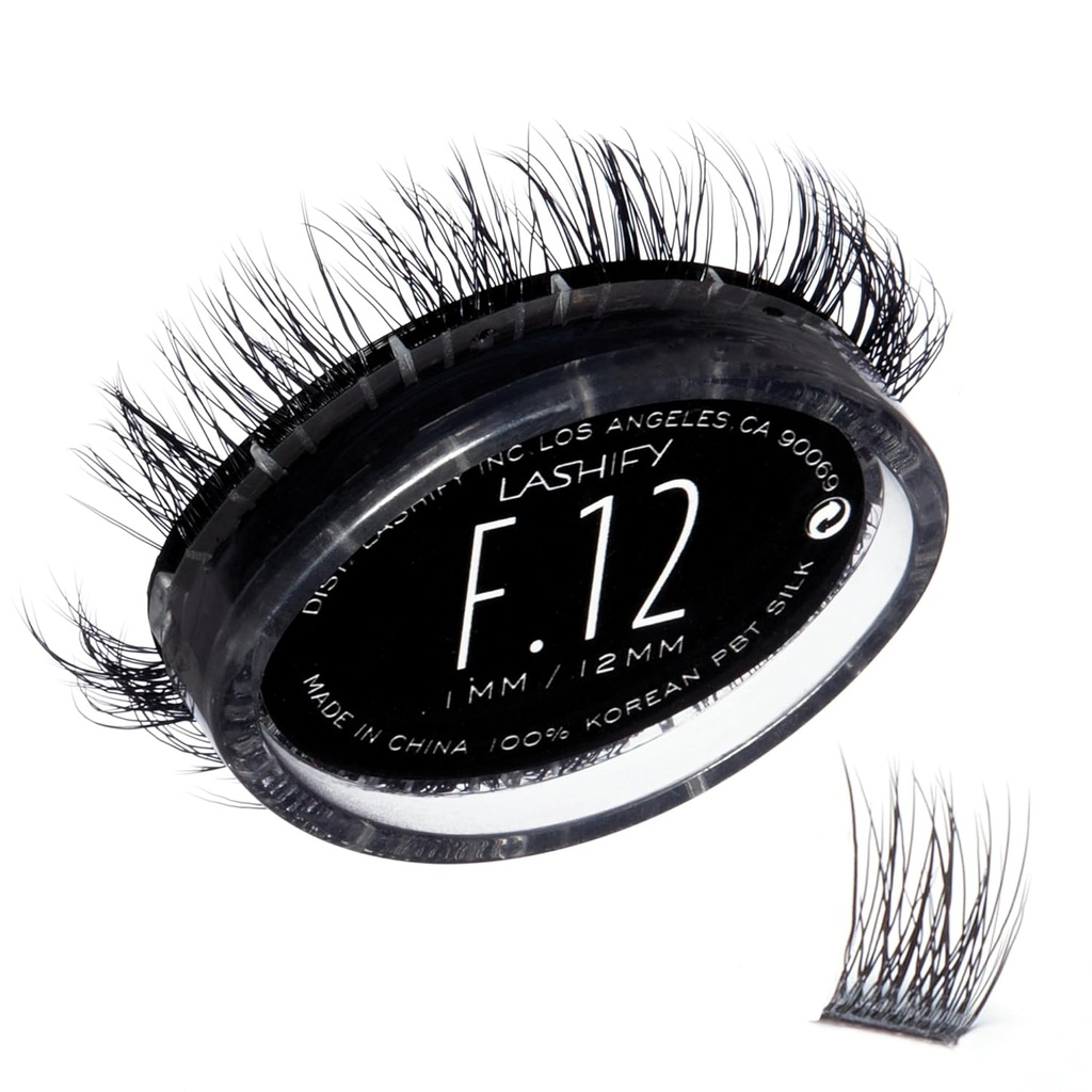 Lashify Fluffy 12mm Gossamer Extensions Refill, Black, Easy False Lashes To Add Fullness and Dimension
