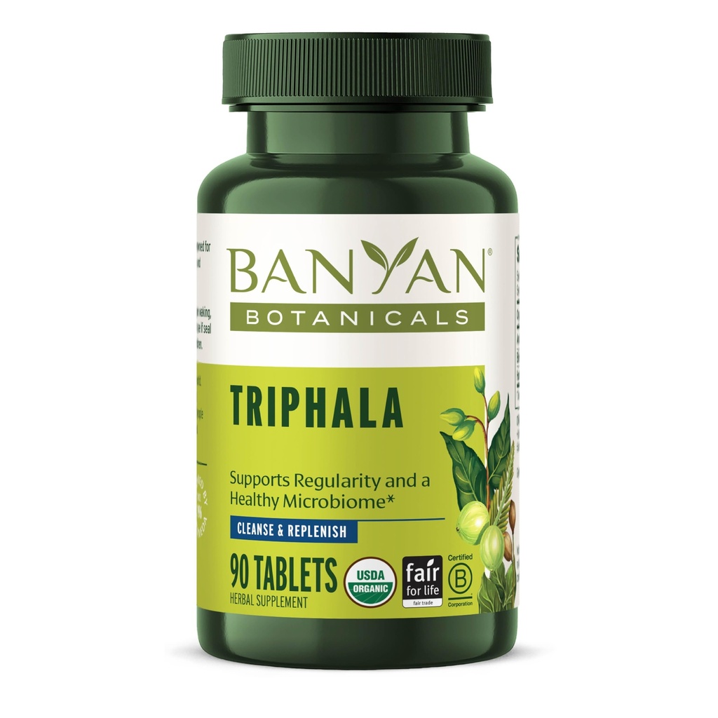 Botyan Botanicals Triphala Tablet - Organic Triphala Suplemen dengan Amla, Haritaki & Bibhitaki - Untuk Dibuffic, Penghapusan & Healthy Gut Microbiome * - 90 Tablet - Non-GMO Disususupkan Vegan