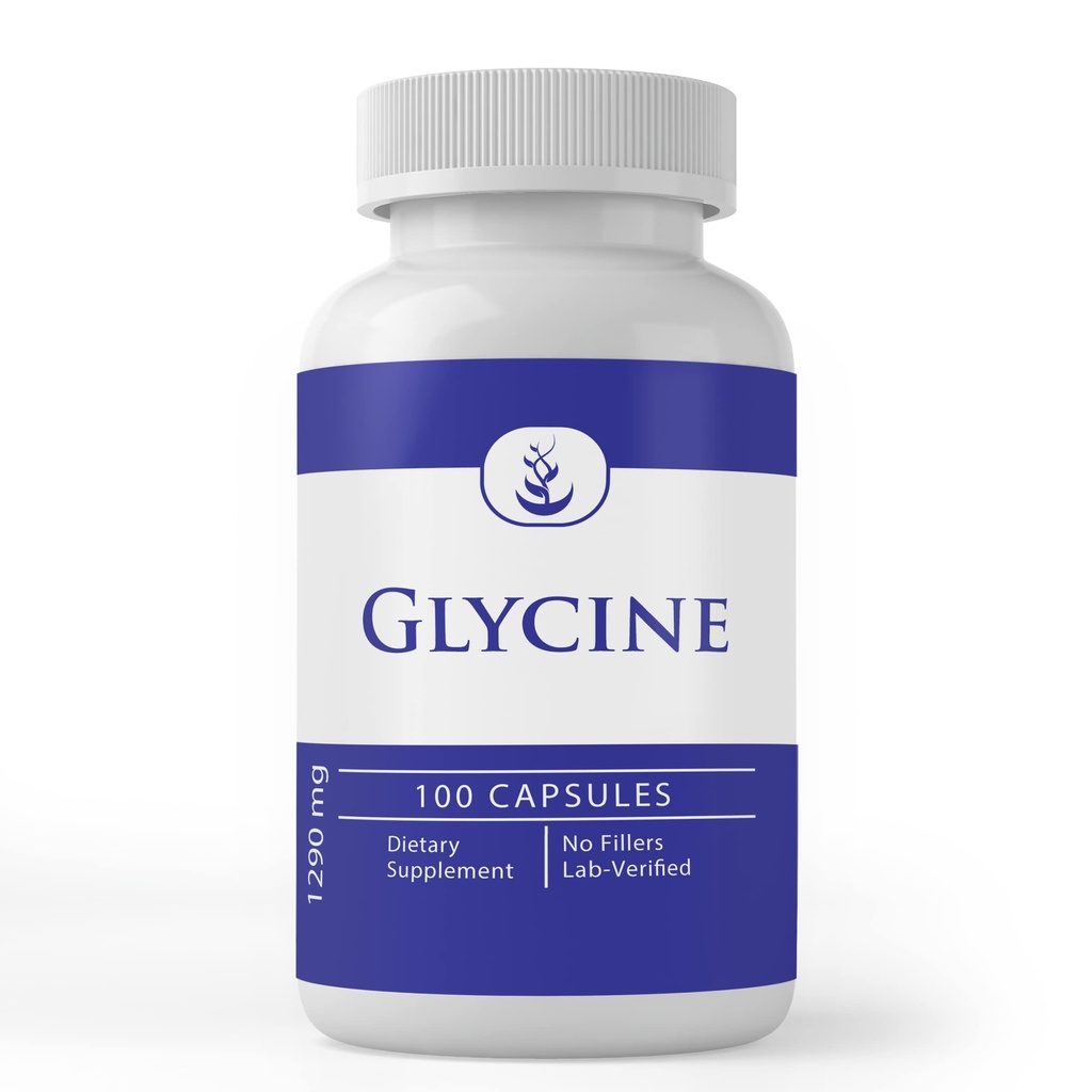 Murni Ingrediens Glycine Asli, (100 Kapsul) Murni, Tidak Ada Advanity Atau Pengisi, Lab Verifikasi