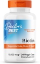 Doctors Best Biotin, Supports Hair, Skin, & Nails, Non- GMO, Gluten Free, Soy Free, Vegan 120 Veggie Caps