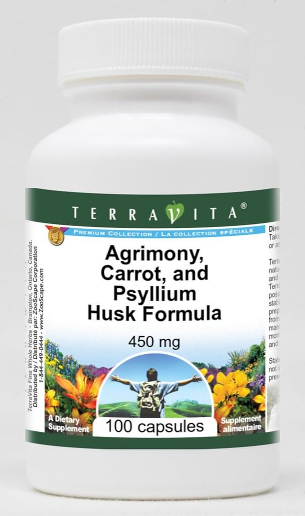Pertanian, Carrot, dan Psyllium Husk Formula - 450 mg (100 Capsules, ZIN: 516864) - 3 Pack