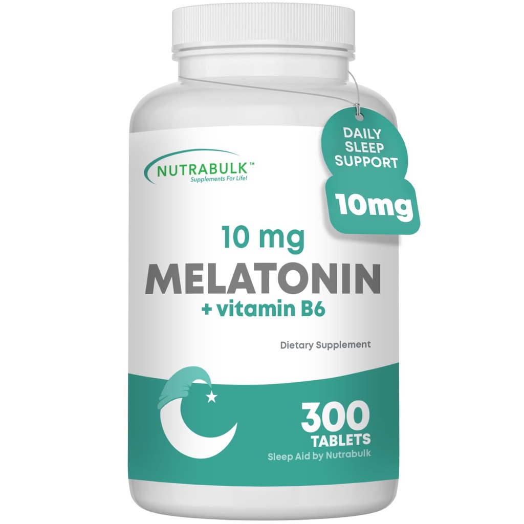 Melonaut dalam 10 mg Tablet - Quick Rilis Natural Nighttime Aid untuk Orang dewasa (300 Cacah)