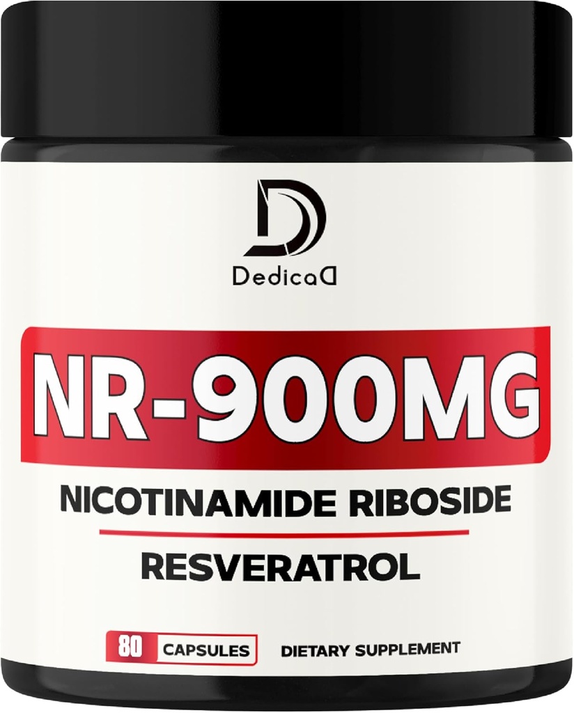 NAD Nicotinamide Riboside Resveratrol 900mg Plus Resveratrol 100MG - Cellular Production & Restoration, Aging Well, Overall Vitalitas - 80 Capsules
