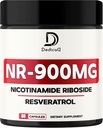 NAD Nicotinamide Riboside Resveratrol 900mg Plus Resveratrol 100MG - Cellular Production & Restoration, Aging Well, Overall Vitalitas - 80 Capsules