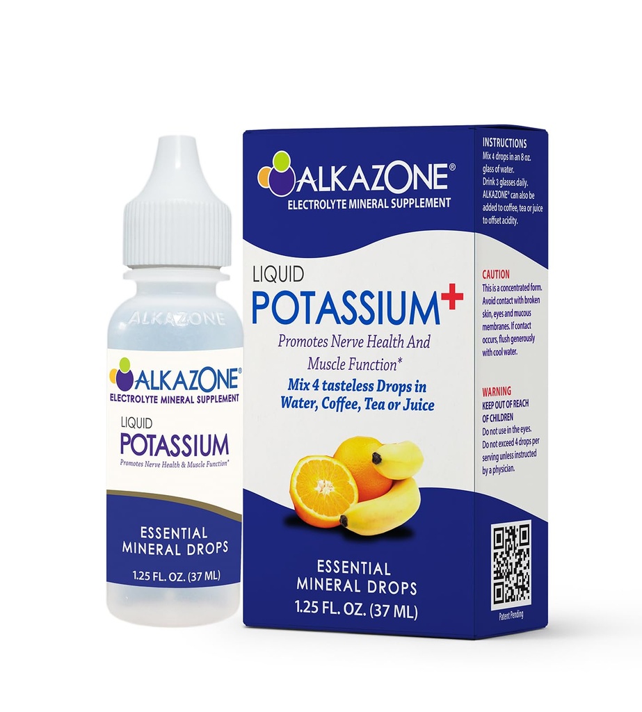 Pompa Limpatik ALKAZONE + 14; Suplemen Cair Memiliki Rate Absorpsi Lebih cepat 124; Terkonsentrasi 124; Cara termudah untuk mengambil Potassium 124; Flavorless tak Bernoda 124; 1.25 Oz, Hapus, Paket 1