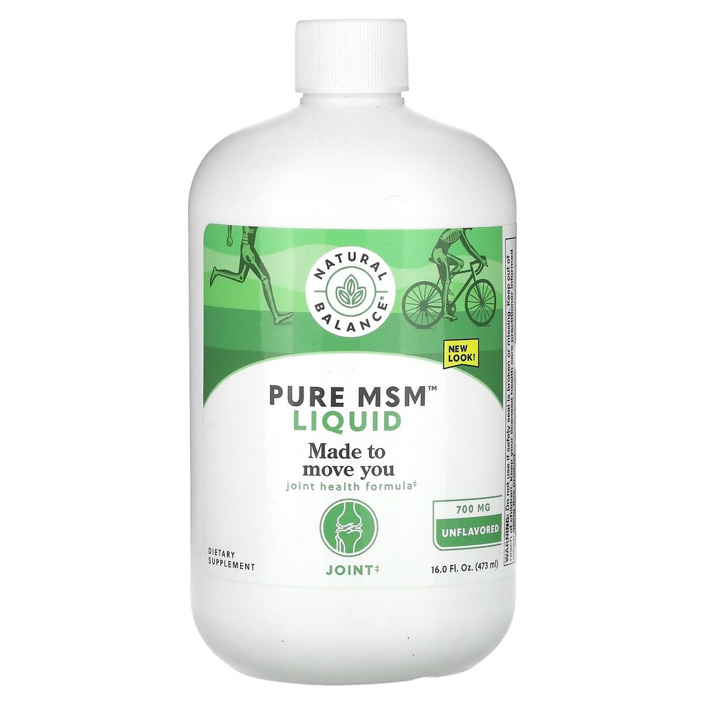 Keseimbangan Alam Cairan MSM Murni - 700 mg - Tanpa Rasa - Tambahan Dukungan Bersama - Lab Diverifikasi untuk Kemurnian dan Potensi - 60 Hari Money-Kembali Jaminan - 48 Pelayan, 16 Fl. Oz.