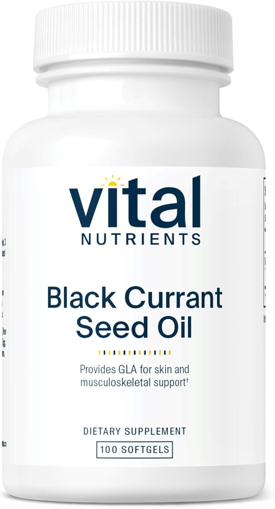 Nutrients Vital - Black Currant Seed Oil - Escule Omega 6 Fatty Acid - mengandung Acid Gamma Linolenic (GLA) - Kartilage, Gabungan, dan Dukungan Fungsi Nerve - 100 Softgels per Botol