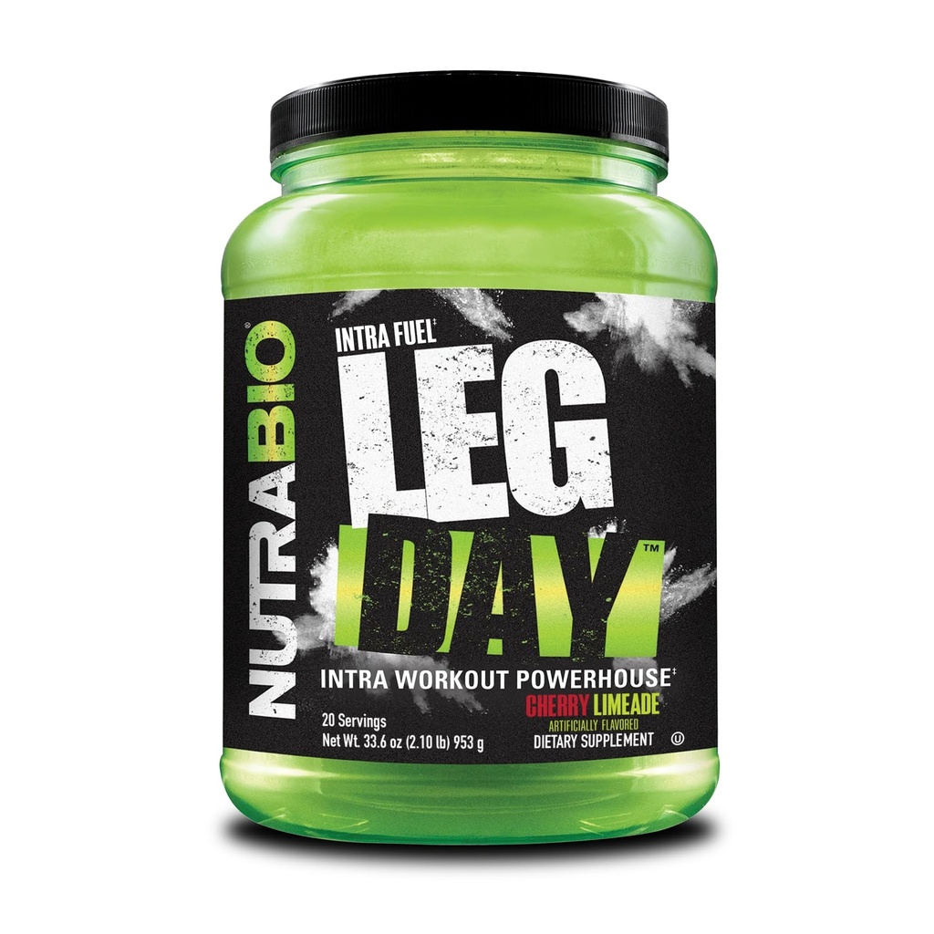 NutraBio Day Intra Workout Powder - Advanced Carb Suplement with Cluster Dextrin & Electrolite - Powder Carb with EAS / BCAAs - Cyclic Devtrin for Performance - Cherry Lime, 20 Servis