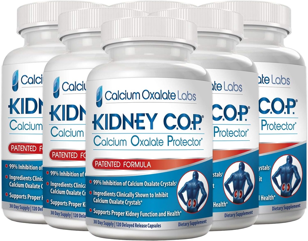 Pelindung KidNEY C.O.P. Calcium Oxlate 120 Capsules, Dukungan Kidney untuk Kristal Calcium Oxlate, Membantu Menghentikan Pengulangan Batu, Lebih Kuat dari Chanca Piedra Stone Suplemen, 6 Pack