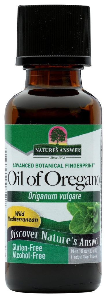 Nature 's Jawaban Oil of Oregano Leaf 124; Support Healthy Intestinal & Digetical Fungsi 124; Promotes Overall Good Health and Wellness 126; Gluten- Free, Alcohol- Free & No Preservatives 1oz