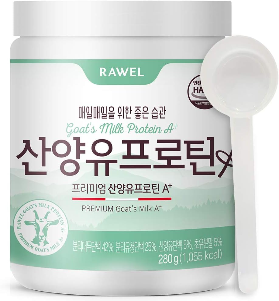 Rawel Premium Goat 's Milk Protein bubuk A + (9.87oz) / Tinggi di Protein untuk Mendukung Pertumbuhan / Pendukung Kesehatan Gut dan Ditraffic / Wey Protein Isolat (WPI)