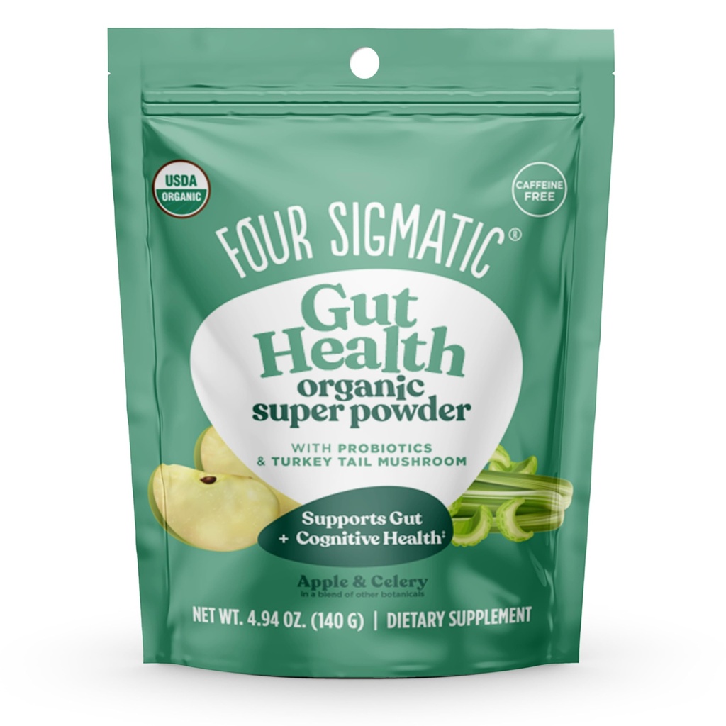 Empat Sigmatic Organic Greens Powder 124; Menyambut Superfood Powder dengan Progories & Pregories 124; Super Greens dengan Moringa, Chaga & Turkey Tail 124z; (4.94 oz).