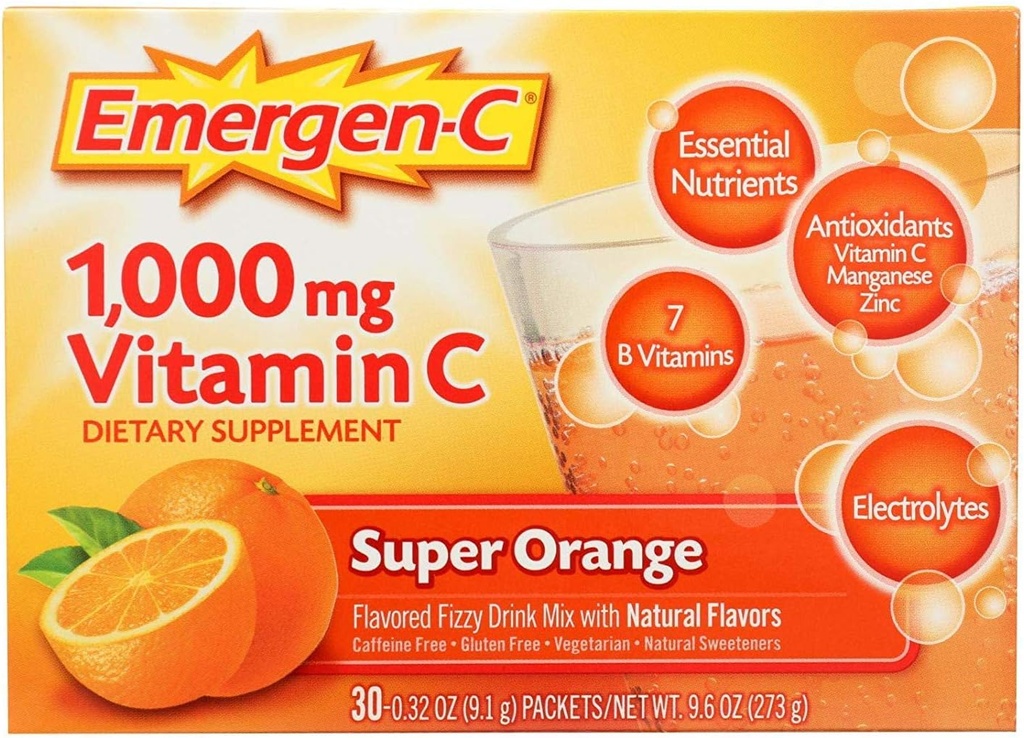 Emergen- C Super Orange, 0.32 Ounce (Paket 30)
